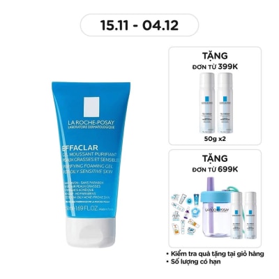 LA ROCHE POSAY Gel Rửa Mặt Tạo Bọt La Roche-Posay Effaclar Cho Da Dầu Nhạy Cảm 50ml