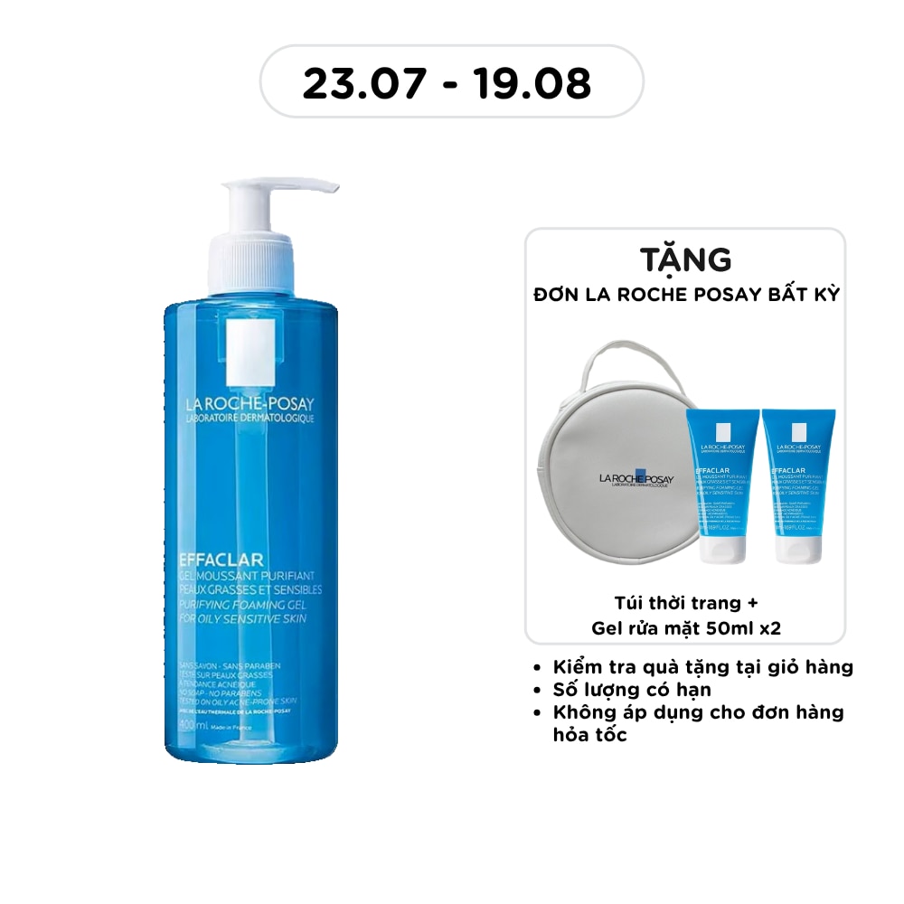 Sữa Rửa Mặt Tạo Bọt La Roche-Posay Effaclar Cho Da Dầu Nhạy Cảm 400ml
