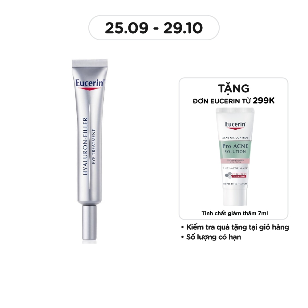 Kem Dưỡng Eucerin Giảm Nếp Nhăn Vùng Mắt Hyaluron Filler Eye Cream SPF15 15ml