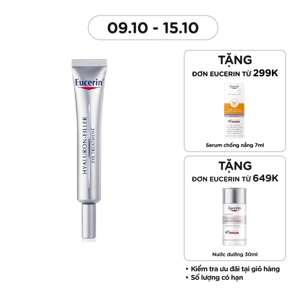 Kem Dưỡng Eucerin Giảm Nếp Nhăn Vùng Mắt Hyaluron Filler Eye Cream SPF15 15ml