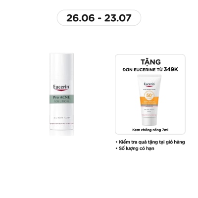 EUCERIN Kem Dưỡng Ẩm Eucerin Kiểm Soát Nhờn Và Giảm Mụn Pro Acne A.I. Matt Fluid 50ml