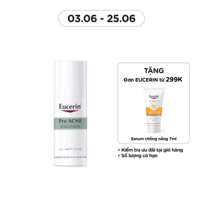 EUCERIN Kem Dưỡng Ẩm Eucerin Kiểm Soát Nhờn Và Giảm Mụn Pro Acne A.I. Matt Fluid 50ml