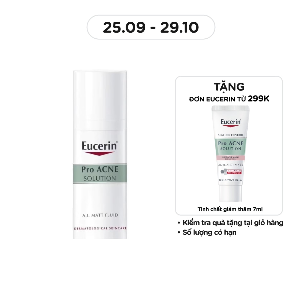 Kem Dưỡng Ẩm Eucerin Kiểm Soát Nhờn Và Giảm Mụn Pro Acne A.I. Matt Fluid 50ml