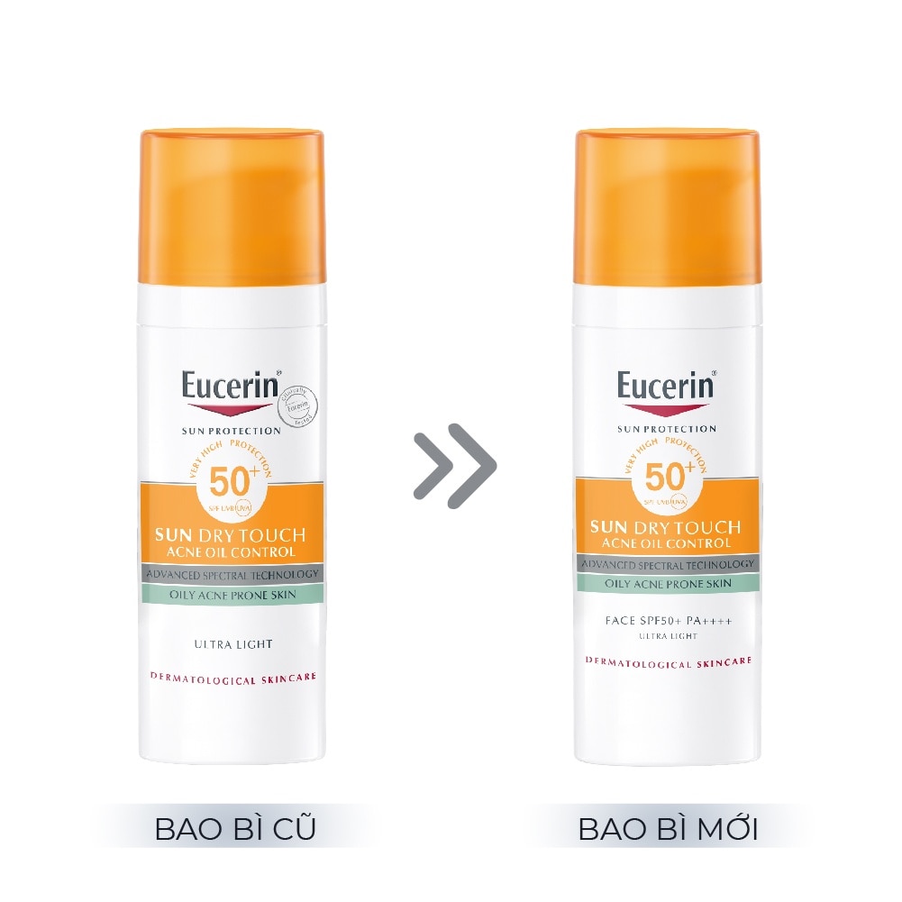 Kem Chống Nắng Eucerin Cho Da Nhờn Mụn Sun Dry Touch SPF50+ PA+++ 50ml