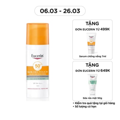 EUCERIN Kem Chống Nắng Eucerin Cho Da Nhờn Mụn Sun Dry Touch SPF50+ PA+++ 50ml