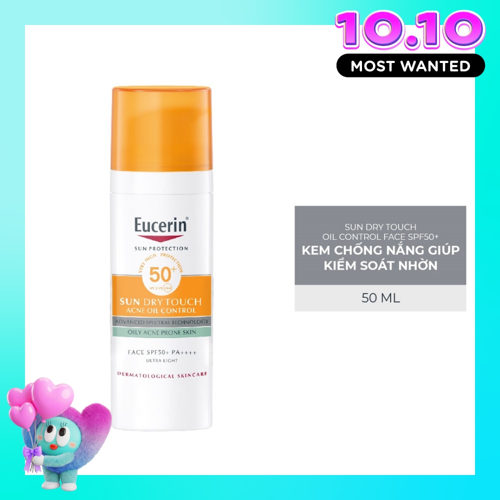 Kem Chống Nắng Eucerin Cho Da Nhờn Mụn Sun Dry Touch SPF50+ PA+++ 50ml image