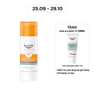 EUCERIN Kem Chống Nắng Eucerin Cho Da Nhờn Mụn Sun Dry Touch SPF50+ PA+++ 50ml