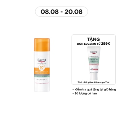 EUCERIN Kem Chống Nắng Eucerin Cho Da Nhờn Mụn Sun Dry Touch SPF50+ PA+++ 50ml