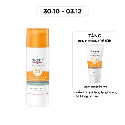 EUCERIN Kem Chống Nắng Eucerin Cho Da Nhờn Mụn Sun Dry Touch SPF50+ PA+++ 50ml