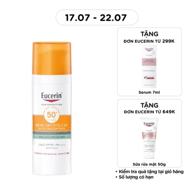 EUCERIN - Kem Chống Nắng Eucerin Cho Da Nhờn Mụn Sun Dry Touch SPF50+ PA+++ 50ml image