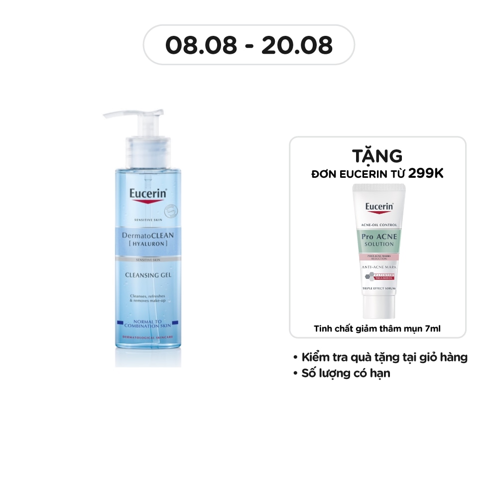 Gel Rửa Mặt Eucerin Cho Da Nhạy Cảm Dermatoclean Cleansing Gel 200ml