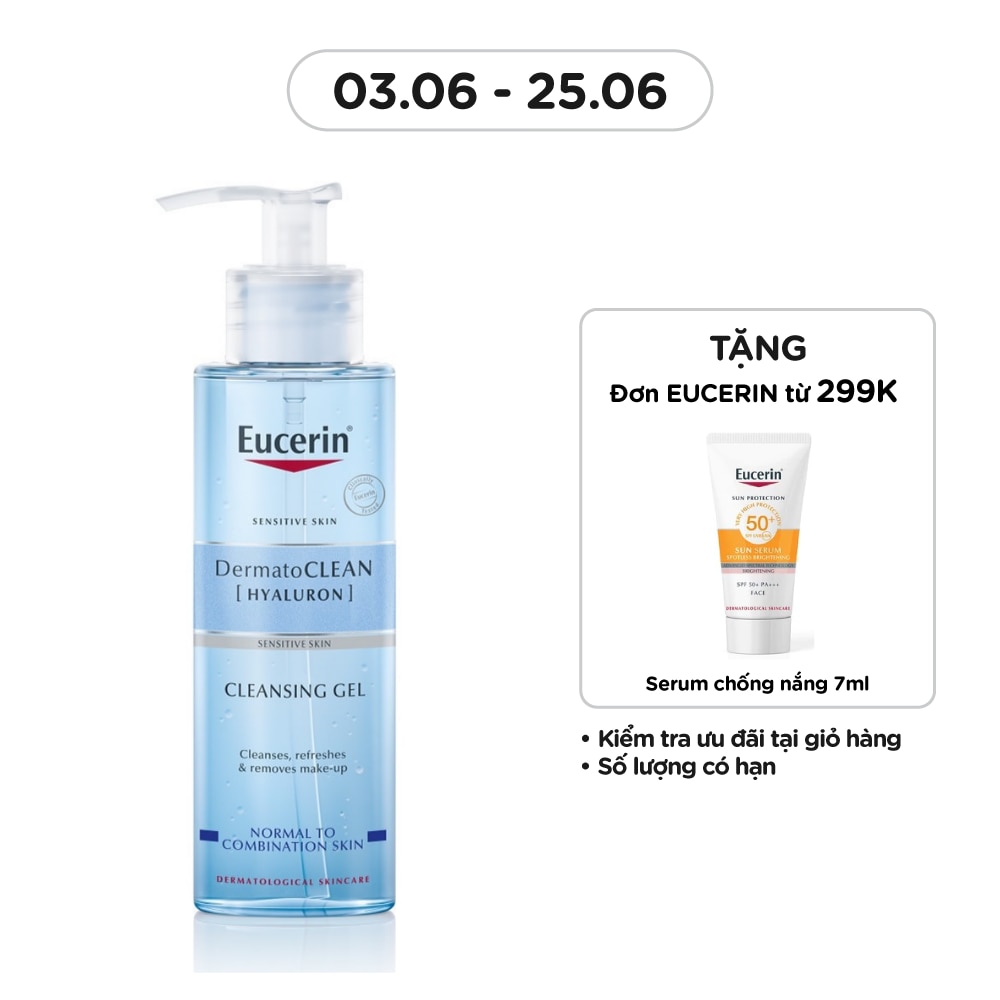 Gel Rửa Mặt Eucerin Cho Da Nhạy Cảm Dermatoclean Cleansing Gel 200ml