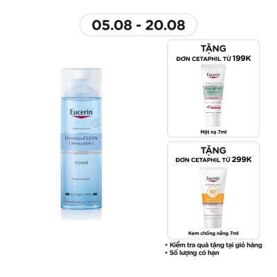 EUCERIN Nước Cân Bằng Eucerin Cho Da Nhạy Cảm Dermatoclean Toner 200ml