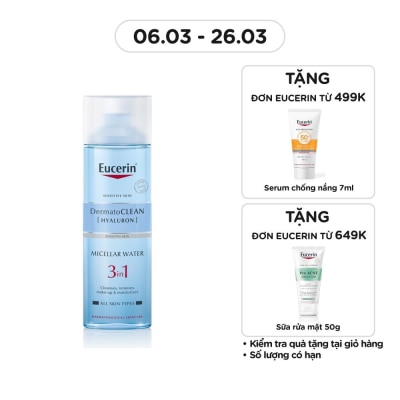 EUCERIN Nước Tẩy Trang Eucerin Dưỡng Ẩm Cho Da Nhạy Cảm 3 In 1 Dermatoclean Micellar Water 200ml