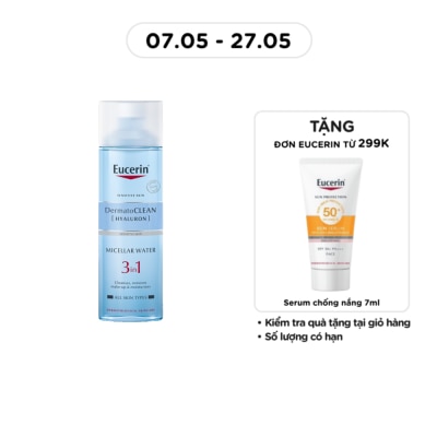 EUCERIN - Nước Tẩy Trang Eucerin Dưỡng Ẩm Cho Da Nhạy Cảm 3 In 1 Dermatoclean Micellar Water 200ml