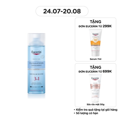 EUCERIN Nước Tẩy Trang Eucerin Dưỡng Ẩm Cho Da Nhạy Cảm 3 In 1 Dermatoclean Micellar Water 200ml