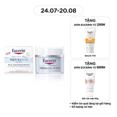 EUCERIN Kem Dưỡng Ẩm Eucerin Dịu Nhẹ Cho Da Thường Đến Da Hỗn Hợp Aquaporin Active 50ml