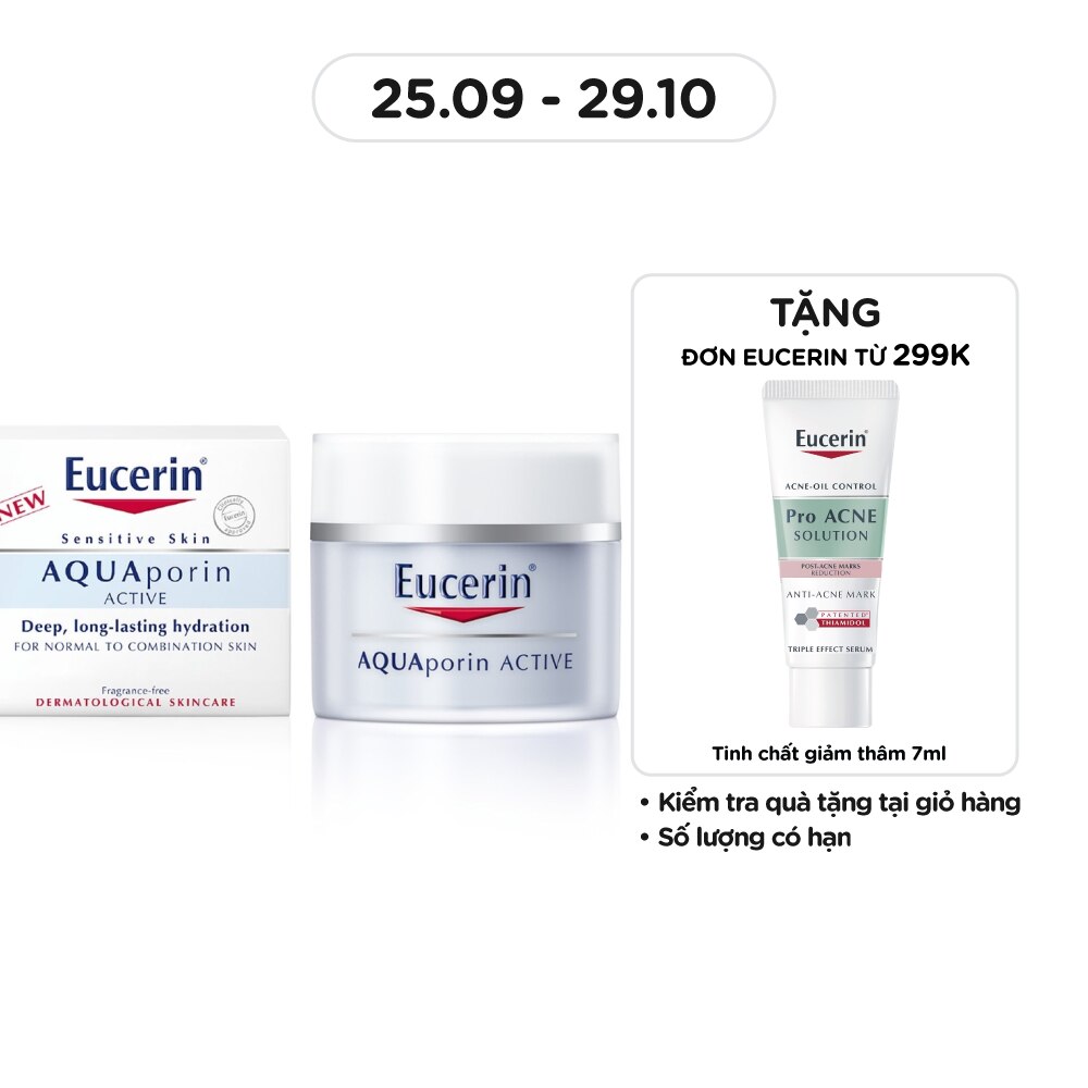 Kem Dưỡng Ẩm Eucerin Dịu Nhẹ Cho Da Thường Đến Da Hỗn Hợp Aquaporin Active 50ml