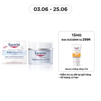 EUCERIN Kem Dưỡng Ẩm Eucerin Dịu Nhẹ Cho Da Thường Đến Da Hỗn Hợp Aquaporin Active 50ml