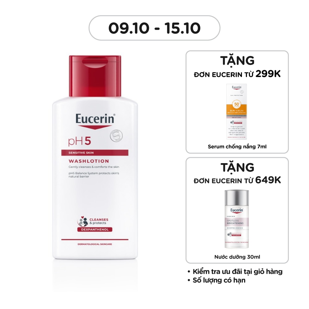 Sữa Tắm Eucerin Nhẹ Nhàng Làm Sạch Dành Cho Da Nhạy Cảm pH5 200ml