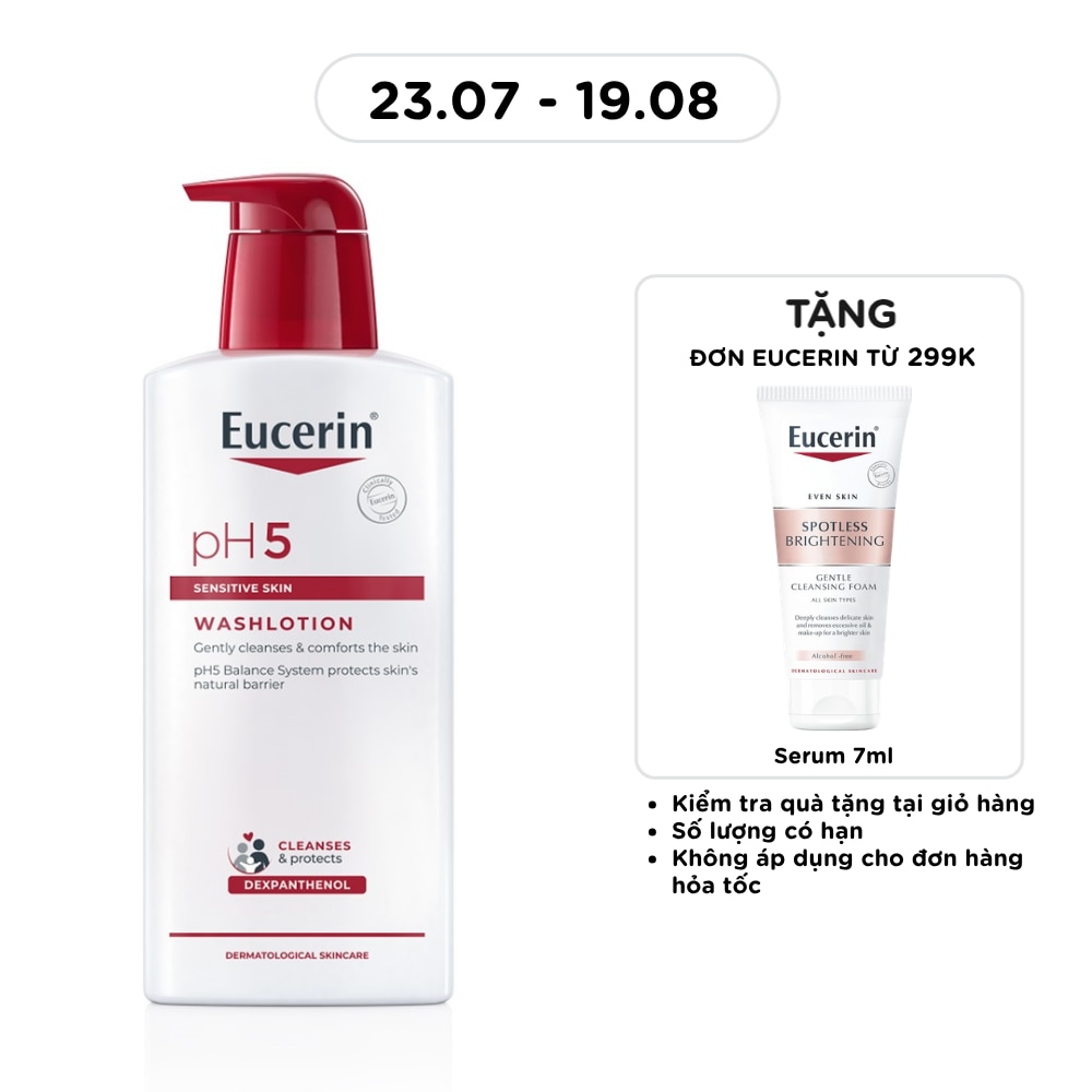 Sữa Tắm Eucerin Nhẹ Nhàng Làm Sạch Dành Cho Da Nhạy Cảm pH5 400ml
