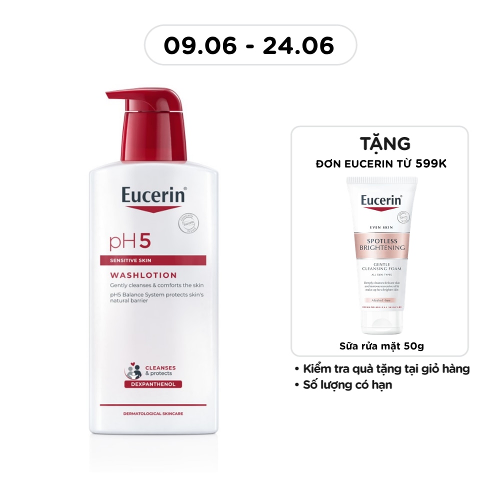 Sữa Tắm Eucerin Nhẹ Nhàng Làm Sạch Dành Cho Da Nhạy Cảm pH5 400ml
