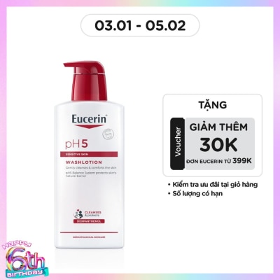 EUCERIN Sữa Tắm Eucerin Nhẹ Nhàng Làm Sạch Dành Cho Da Nhạy Cảm pH5 400ml