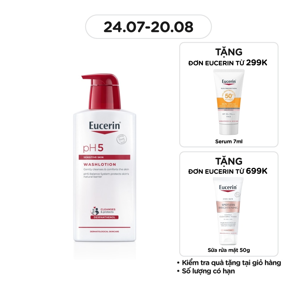 Sữa Tắm Eucerin Nhẹ Nhàng Làm Sạch Dành Cho Da Nhạy Cảm pH5 400ml