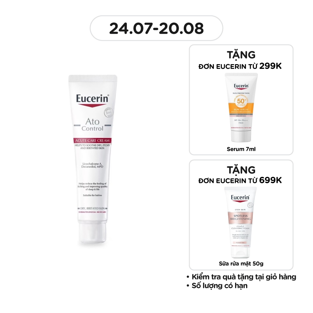 Kem Dưỡng Eucerin Đặc Trị Cho Da Viêm Cơ Địa Giai Đoạn Bùng Phát Ato Control Acute Care 40ml