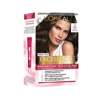 L'OREAL PARIS Kem Nhuộm L'Oreal Paris Haircolor Excellence 172ml.#3 Nâu Đen Tự Nhiên