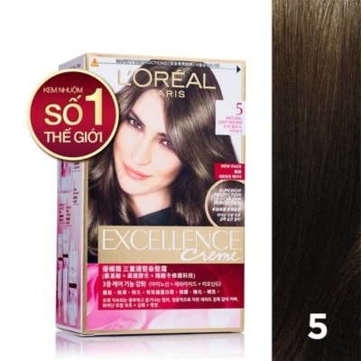 L'OREAL PARIS Kem Nhuộm L'Oreal Paris Haircolor Excellence 172ml.#5 Nâu Sáng Tự Nhiên