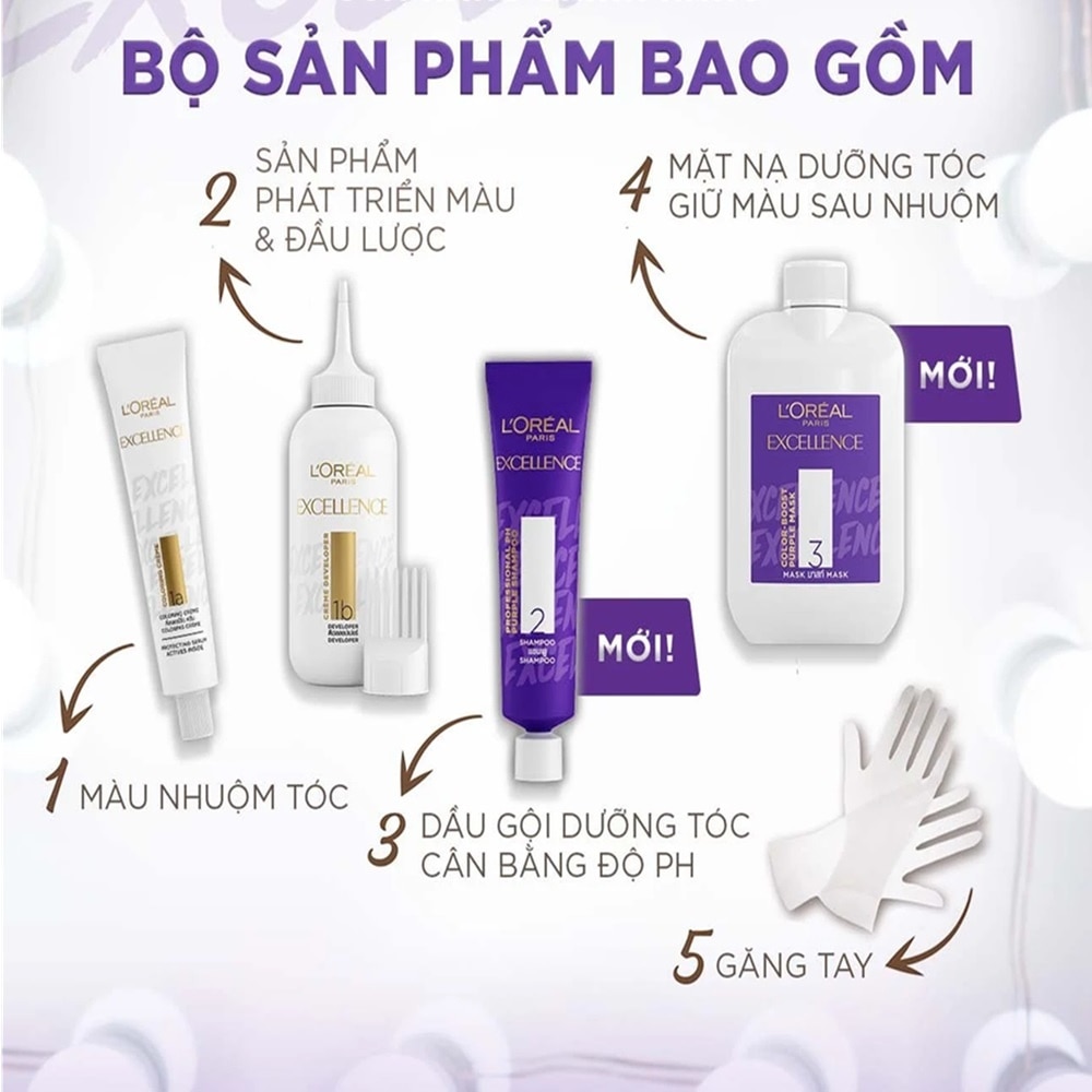 Kem Nhuộm L'Oreal Paris Haircolor Excellence Ash Supreme 172ml.#6.1 Nâu Khói