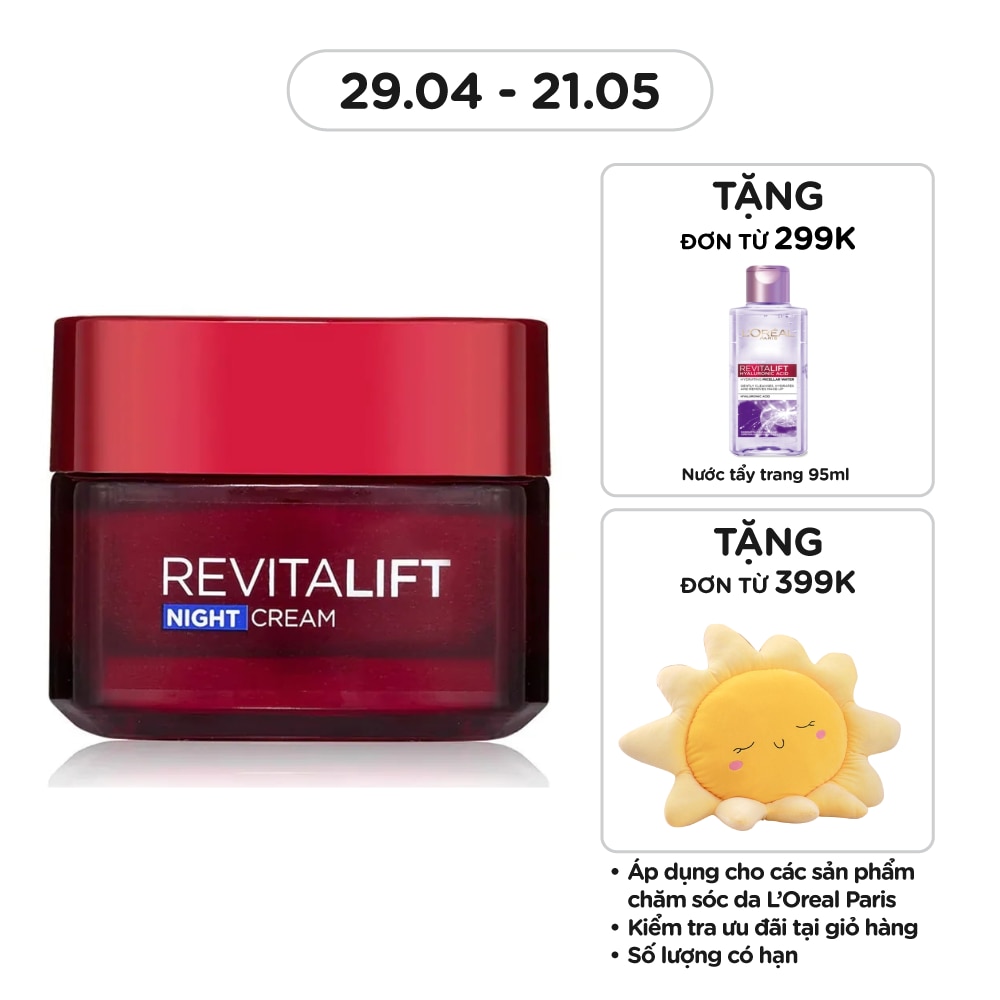 Kem Dưỡng Đêm L'Oreal Paris Skincare Revitalift Chống Nhăn Săn Chắc 50ml