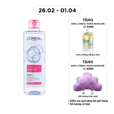 Tẩy Trang L'Oréal Paris Skincare Make Up Remover Micellar Sensitive Skin 400ml