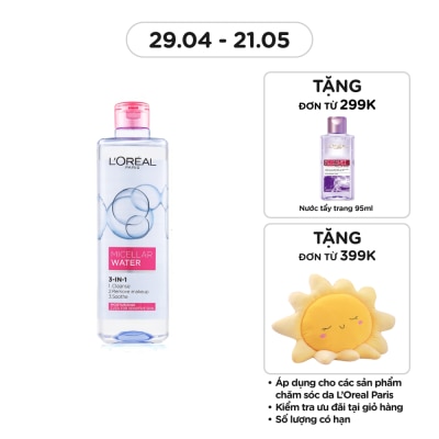 L'OREAL PARIS Tẩy Trang L'Oreal Paris Skincare Make Up Remover Micellar Sensitive Skin Dưỡng Ẩm 400ml