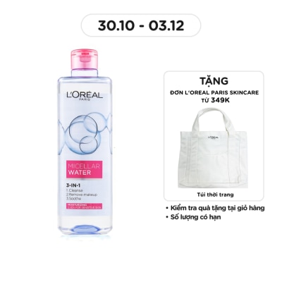 L'OREAL PARIS Tẩy Trang L'Oreal Paris Skincare Make Up Remover Micellar Sensitive Skin Dưỡng Ẩm 400ml