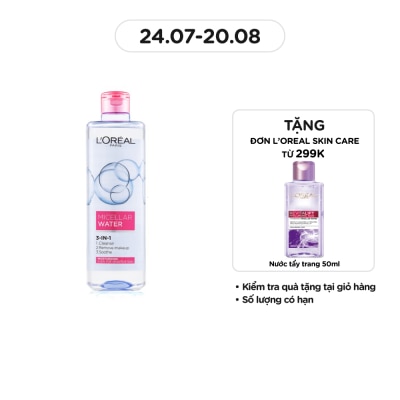 L'OREAL PARIS Tẩy Trang L'Oreal Paris Skincare Make Up Remover Micellar Sensitive Skin Dưỡng Ẩm 400ml