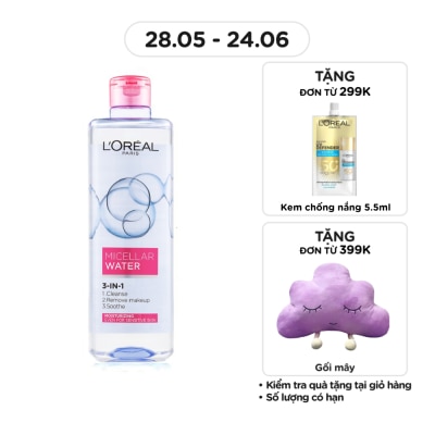 L'OREAL PARIS - Tẩy Trang L'Oreal Paris Skincare Make Up Remover Micellar Sensitive Skin Dưỡng Ẩm 400ml