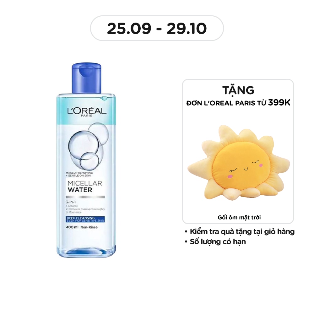 Tẩy Trang L'Oreal Paris Skincare Make Up Remover Micellar Deep Cleansing Sạch Sâu 400ml