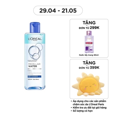 L'OREAL PARIS Tẩy Trang L'Oreal Paris Skincare Make Up Remover Micellar Deep Cleansing Sạch Sâu 400ml
