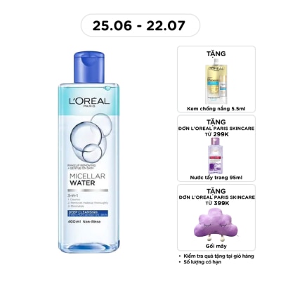 L'OREAL PARIS - Tẩy Trang L'Oreal Paris Skincare Make Up Remover Micellar Deep Cleansing Sạch Sâu 400ml