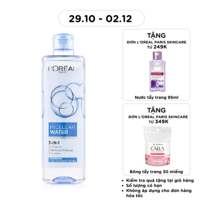 L'OREAL PARIS Tẩy Trang L'Oreal Paris Skincare Make Up Remover Micellar Refreshing Tươi Mát 400ml image