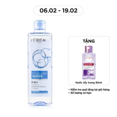 L'OREAL PARIS Tẩy Trang L'Oreal Paris Skincare Make Up Remover Micellar Refreshing Tươi Mát 400ml