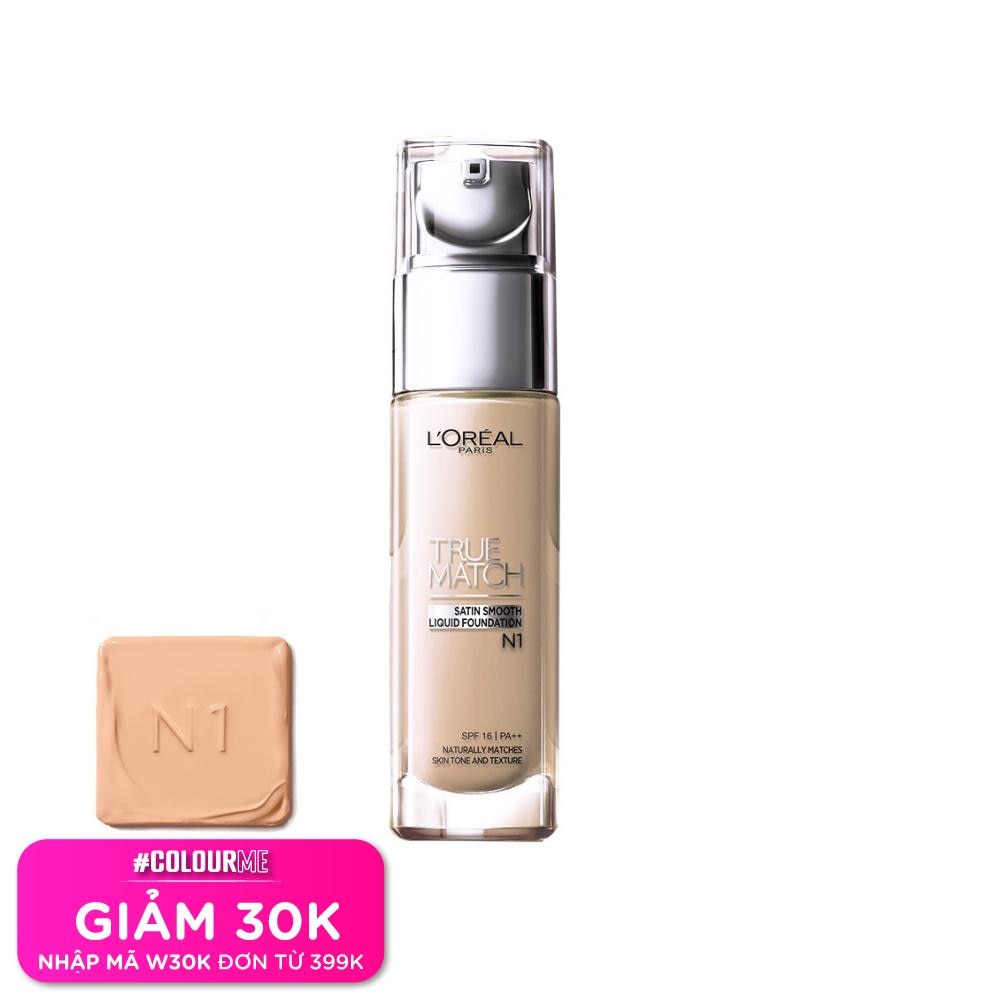 Kem Nền L'Oreal Paris Makeup Mịn Da True Match Liquid Foundation 30ml.#N1