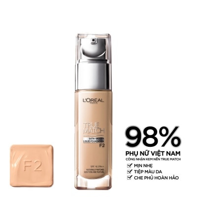 L'OREAL PARIS Kem Nền L'Oreal Paris Makeup Mịn Da True Match Liquid Foundation 30ml.#F2