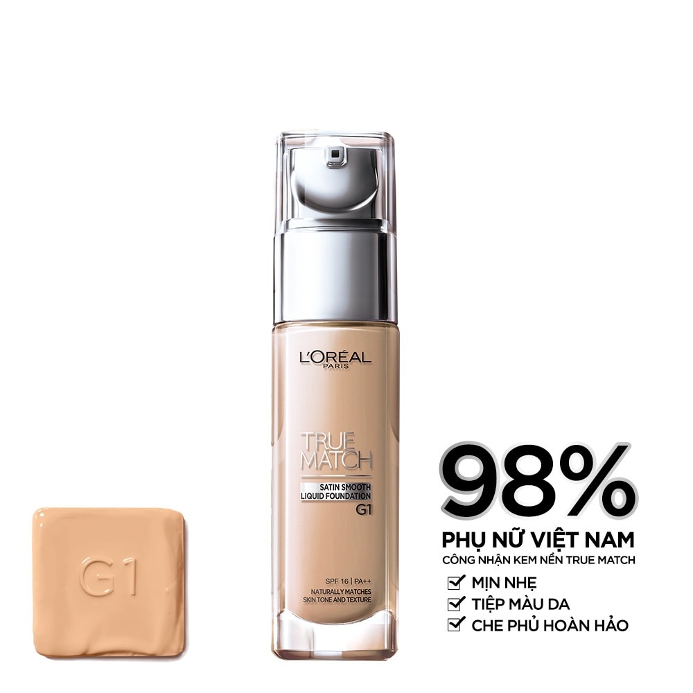 Kem Nền L'Oreal Paris Makeup Mịn Da True Match Liquid Foundation 30ml.#G1