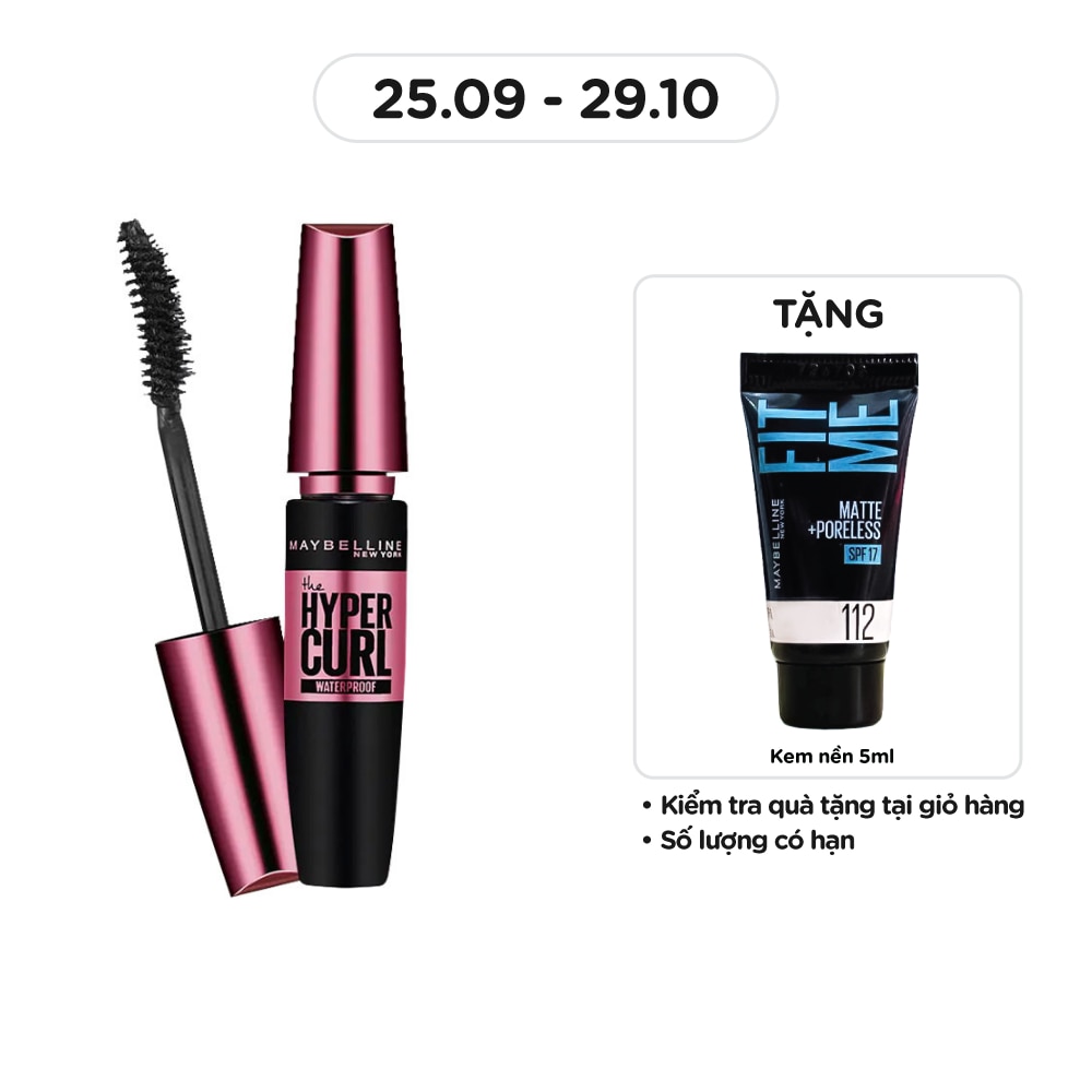 Mascara Maybelline New York Cong Mi Hypercurl 9.2ml - Đen