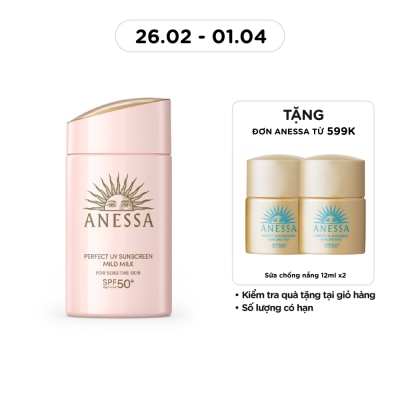 ANESSA Sữa Chống Nắng Anessa Cho Da Nhạy Cảm Perfect UV Mild Milk SPF50+/PA++++ 60ml