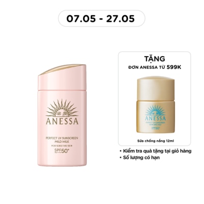 ANESSA - Sữa Chống Nắng Anessa Cho Da Nhạy Cảm Perfect UV Mild Milk SPF50+/PA++++ 60ml