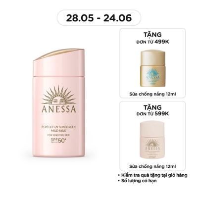 ANESSA - Sữa Chống Nắng Anessa Cho Da Nhạy Cảm Perfect UV Mild Milk SPF50+/PA++++ 60ml